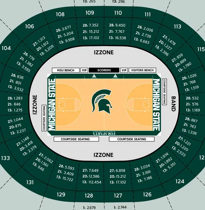 Map showing parking locations for football games at Spartan Stadium